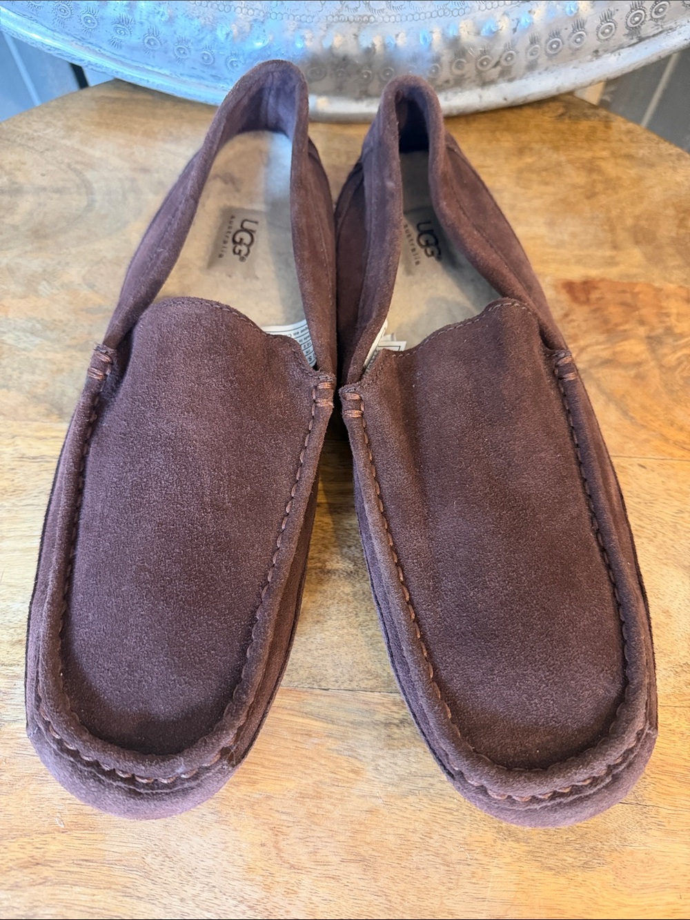 UGG Men’s Chocolate Brown Suede Slip-On Loafers size 11